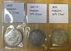 Morgan Silver Dollars  (Lot of 3 Morgans)  1879, 1882-O, 1890
