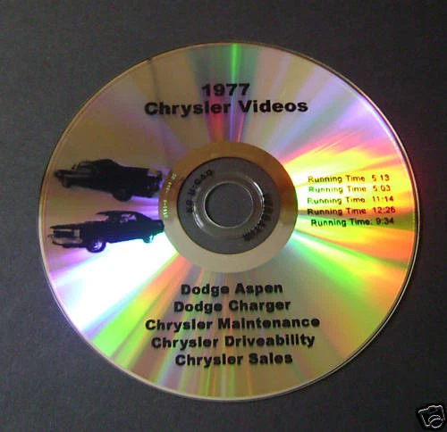 AFTERMARKET Sales DVD for 1977 '77 Dodge CHARGER Aspen R/T S/E Mopar