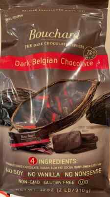 Bouchard Belgian Dark Chocolate Gluten-Free 72% Cacao (32 OZ / 2 LB) EXP: 2-2027