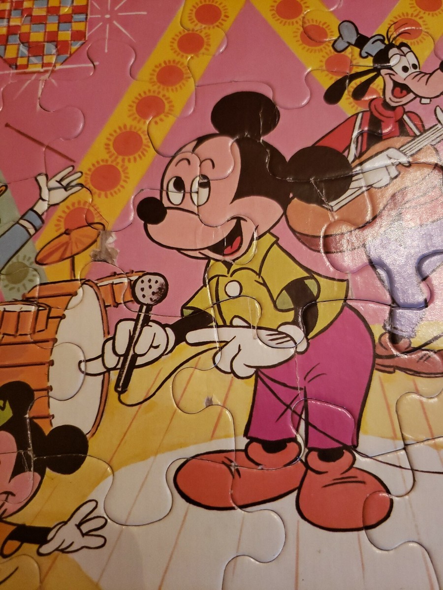 VINTAGE DISNEY TRAY PUZZLE MICKEY MOUSE CLUB STAGE SCENE JAYMAR