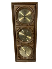 Vintage Springfield 3 Guage Weather Station-Therm-Barometer -Humid 18x7 USA Made