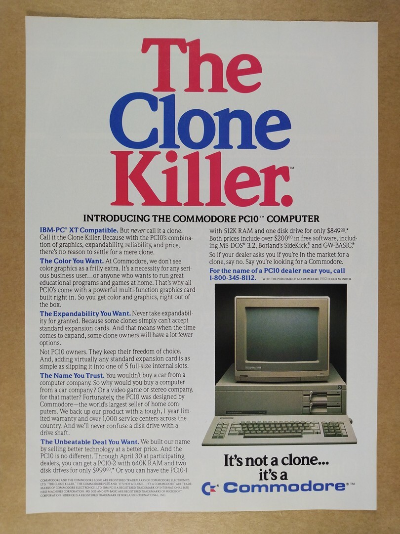 1987 Commodore PC 10 Computer vintage print Ad | eBay