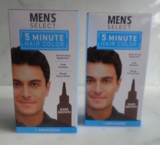 2 BOXES MEN'S SELECT 5 MINUTES HAIR COLOR DARK BROWN