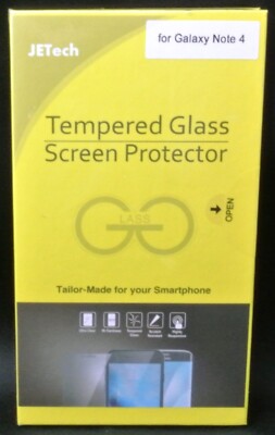 JETech 2-Pack Screen Protector for Samsung Galaxy Note 4 Tempered Glass Film NEW