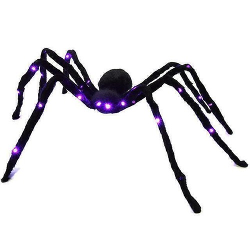 30-150cm Riesen Spinne mit lila LED-Licht Halloween Deko Gruselige Requisiten - Bild 10 von 13