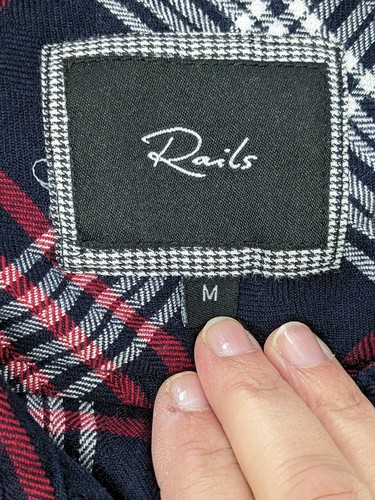 Rails Womens Merlot White Hunter Plaid Long Sleeves Button Up Shirt Size Medium - Picture 13 of 13