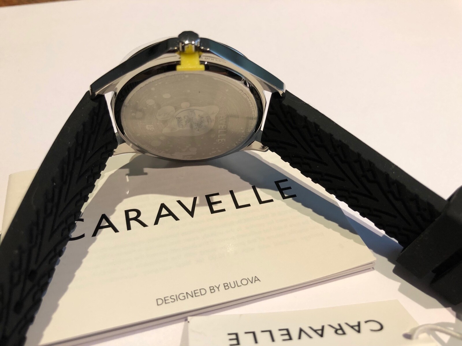 Caravelle 42mm Silver Stainless Steel Case with Black Silicone 