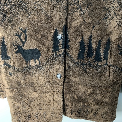 Vintage Outbrook Heavy Fleece Teddy Winter Deer Coat Women's Size Medium M - Picture 4 of 7