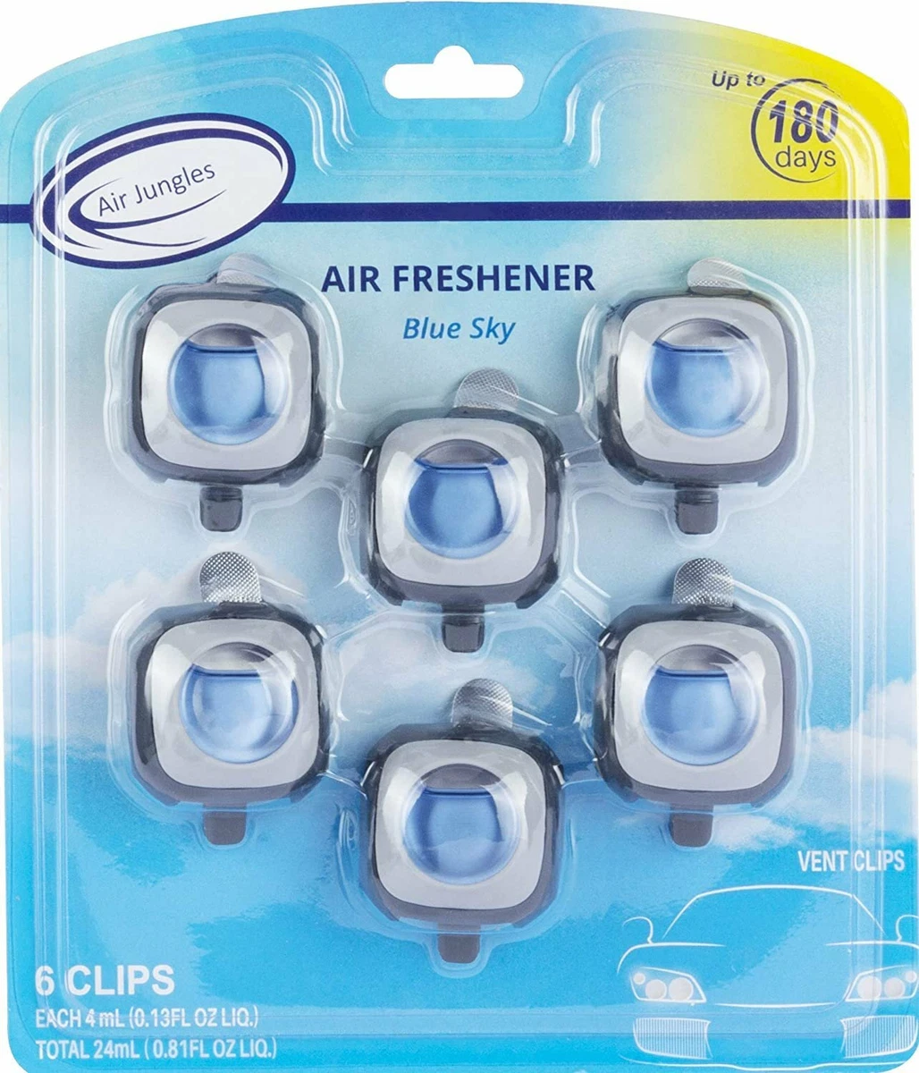 Air Jungles New Car Scent Car Air Freshener Vent Clip, 6 Clips, Long Lasting