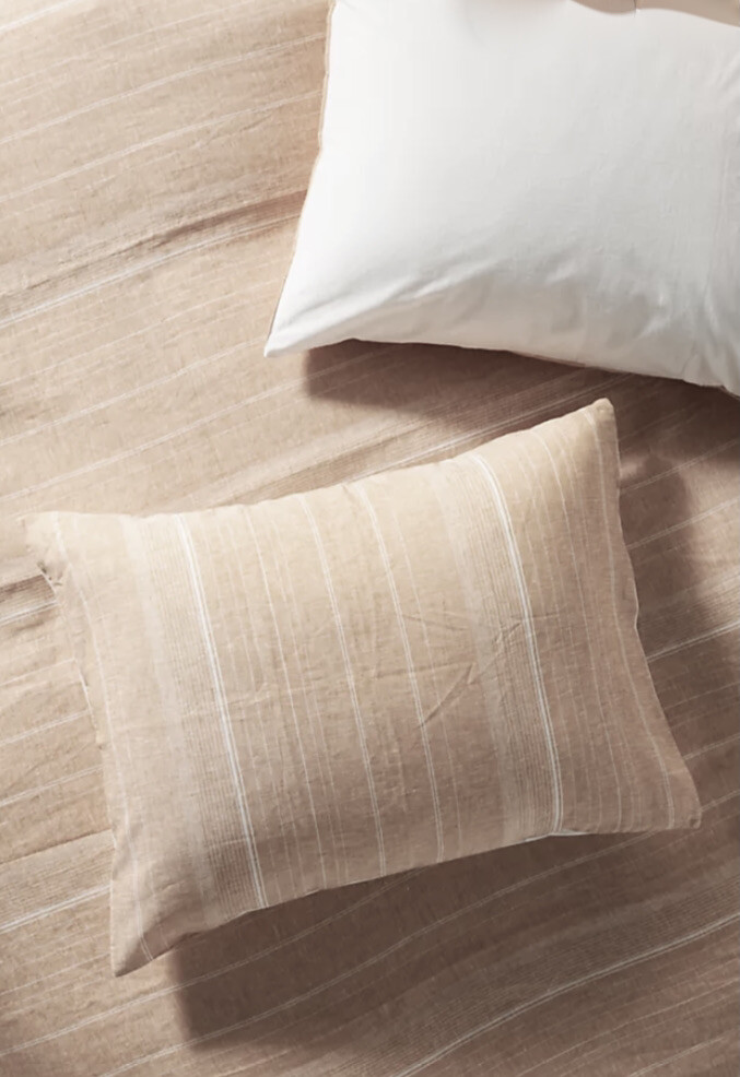 Anthropologie King Shams Avalon Striped Linen Creme King Набор из 2 шт.