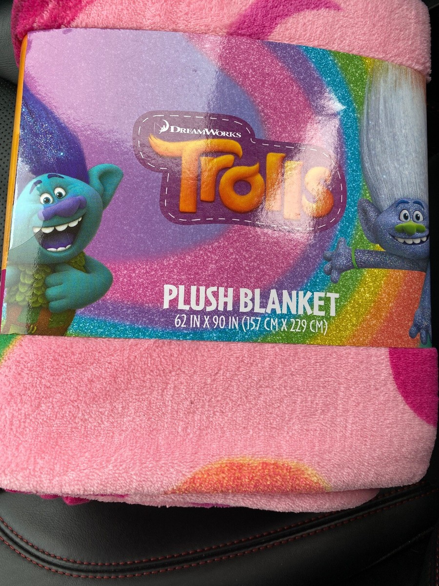 *NEW* Dreamworks Trolls Super Soft Plush Blanket 62in X 90in