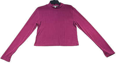 And Now This Blouse Womens size Medium Raspberry Pink Long Sleeve Mock Neck New