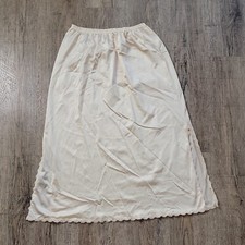 Vanity Fair Vintage Skirt Slip  Sz S  Beige  Knee Length  Elastic Waist