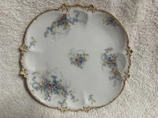 HAVILAND LIMOGES CHARLES FIELD GOA FRANCE BLUE FLORAL PLATE