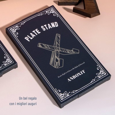 Supporto Porta Piatti In Legno ANBOXIT - Piedistallo Per Esposizione, 16.6cm, Per Collezioni E Foto - Foto 3