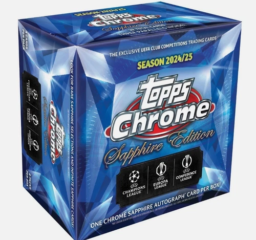 Lot of 2 Boxes!!  24-25 TOPPS CHROME SAPPHIRE UEFA Club Comp Hobby Box - In Hand