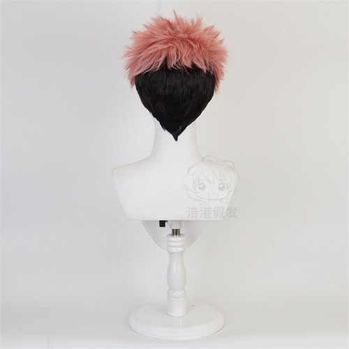 Anime Jujutsu Kaisen Yuji Itadori Cosplay Wig Multicolor Hair Custome Prop - Picture 5 of 5