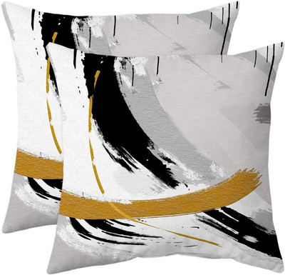 Black Gold Throw Pillow Covers 18 X18 Inch Modern Abstract Art Pillowcase Minima