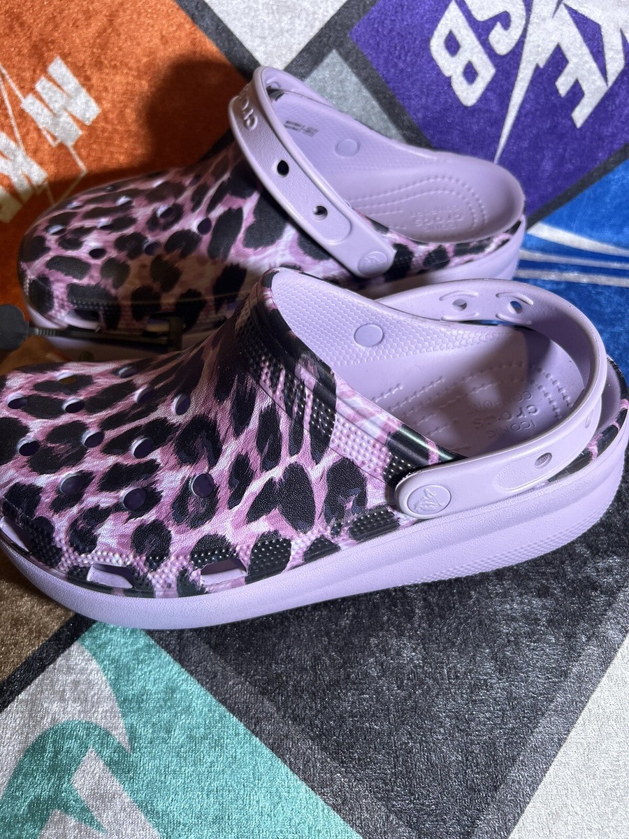 コロリ Crocs Kids Classic Animal Violet Print Clogs Size J6 | eBay
