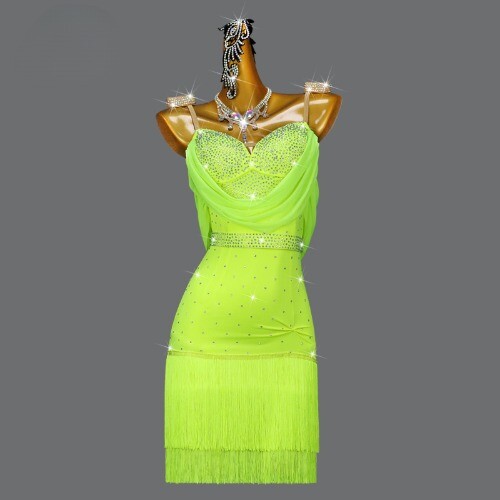 Professional Latin Dance Fringe Skirts Competition Dress Sexy Practice Wear  | eBay