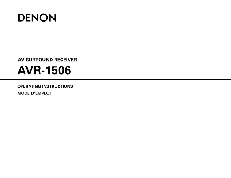Denon AVR1506 AV Receiver Owners Manual eBay