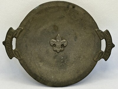 Vintage Boy Scouts Of America BSA Cast Iron Trinket Dish Tray Be Prepared