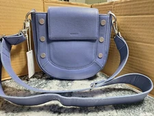 Hammitt Kayce Medium Leather Bungalow Blue Magnetic Saddle Crossbody