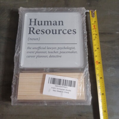 Human Resources Acrylic Sign With Stand -unofficial Lawyer- -detective-
