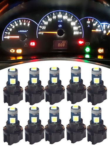 10pcs T5 Car 3smd 3030 Wedge LED Light Lamp Dash Board Instrument Bulb Parts - Bild 10 von 12