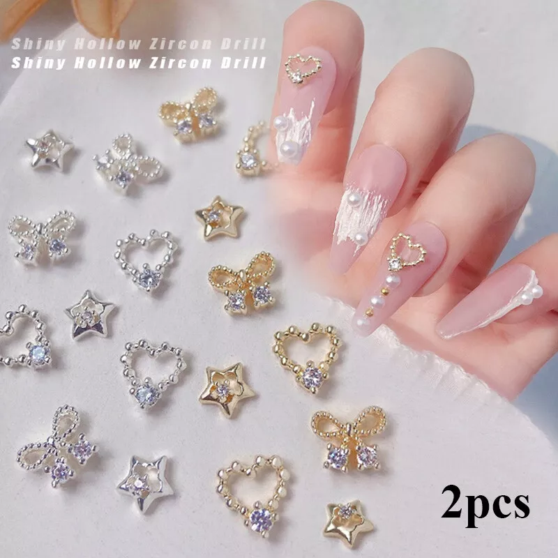 2PCS Zircon Nail Art Decoration Nail Drill Gem Rhinestones Nail Jewelry DIY  ♢