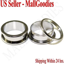 1446 Screw-on / fit Surgical Steel 7/8" Inch 22mm Plugs Flesh Tunnels Earlets