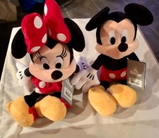 Lot of 2 Disney Mickey Mouse  Friends  Mickey  Minnie Mouse 14  Plush NEW