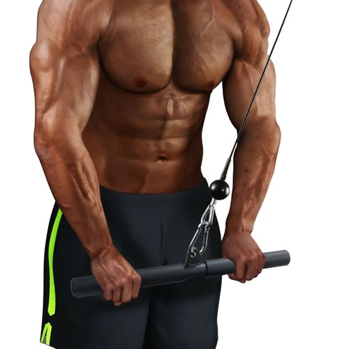 LAT Pull Down Bar, Cable Machine Attachments Straight Bar Tricep Press