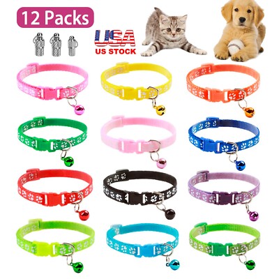Personalized Cat Collar w/ ,Custom Reflective Cat Collars Breakaway