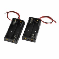 2pcs Spring Clip Black Plastic 2x1.5V AA Battery Case Slot Holder