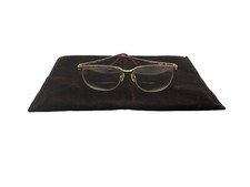 VTG 80s Marchon Marbled Red Gold Oversized Eyeglasses Half Rim Frame Japan 130