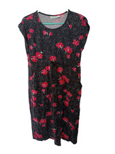 Jojo Maman Bebe Maternity Dress Black floral & White dots Size S 8/10