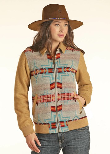 Wool Aztec Bomber Jacket 52 