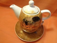 Teekanne mit Tasse 4 tlg  Der Kuss Designer Klimt  Tea for One von Goebel