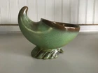 Frankoma Green Prairie Cornucopia Vase Planter