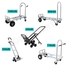 Aluminum Convertible Hand Truck 4-in-1 1000 Lbs Capacity Heavy Duty Dolly Cart