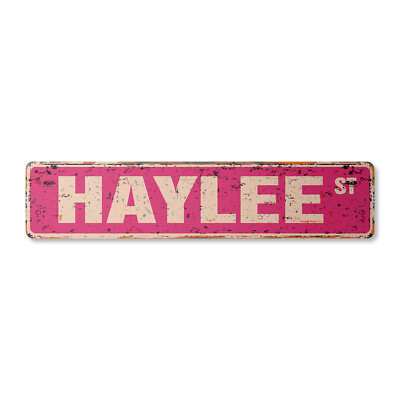 HAYLEE Vintage Street Sign Childrens Name Room Metal Sign