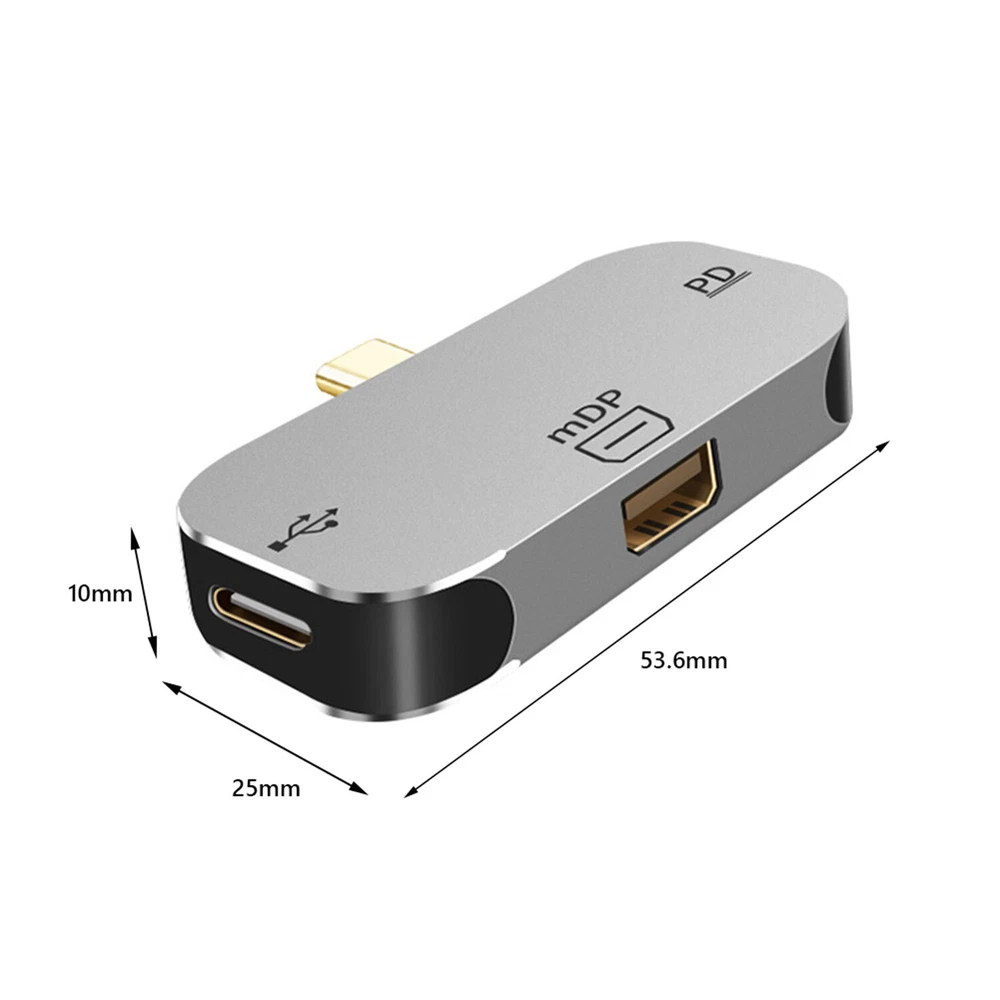 USB Hub Type C 3.1 to Mini DP C Port Adapter 3-in-1 Multi USB PD Docking Station