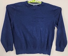 Nautica Sweater Men's XL Navy Blue Cotton Long Sleeve Crew Neck Logo Pullover