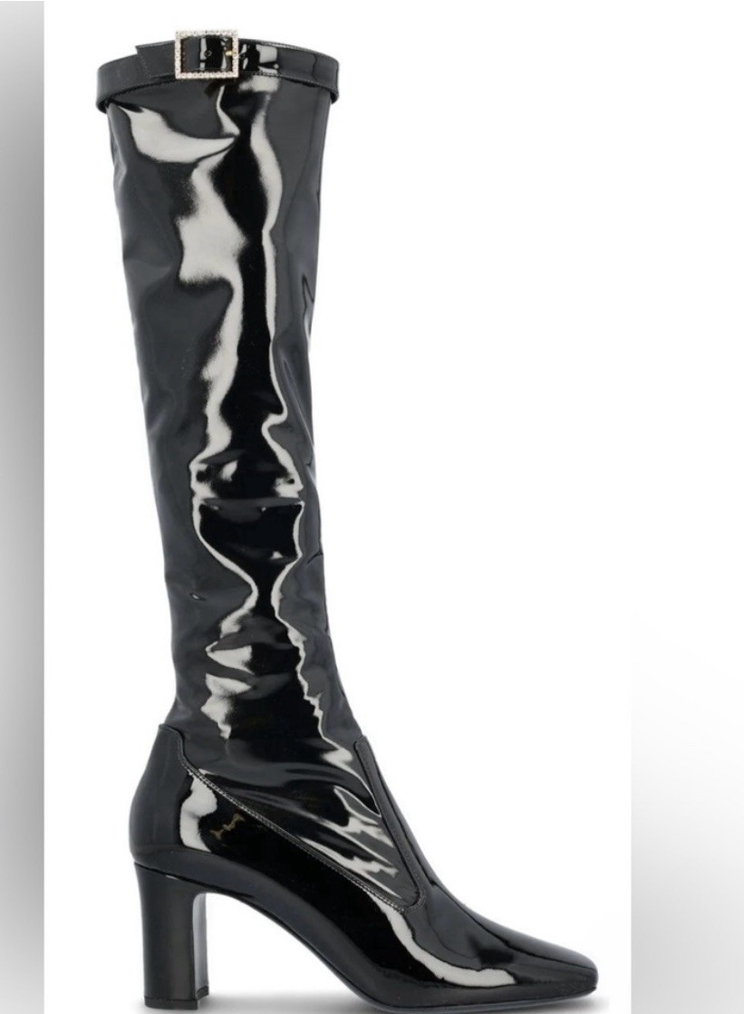 Stivali Saint Laurent Elle punta quadrata taglia 37 5 prezzo originale 1590€