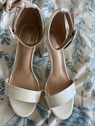 Cityclassified White Block Heel Sandals Women Size 7.5 Ankle Strap Dress Heels — photo 2