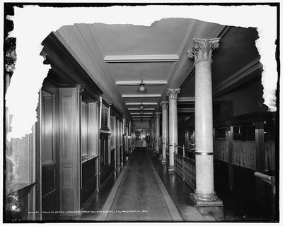 Photo:Walkerville Ontario Canada Hiram Walker & Sons Office Corridor 1910s