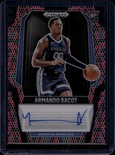 2024-25 Panini Prizm Black #RS-BAC Armando Bacot RC Signatures Snakeskin #/15
