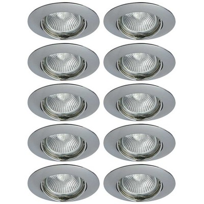 10 x Einbaustrahler Lampen Licht DITO DT02B-C Chrom rund max. 35W schwenkbar