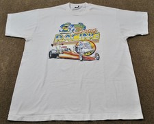 Vintage Drag Racing Engine 90s Vintage Race Car Nhra White Shirt Size X-large
